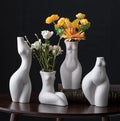Modern White Ceramic Sculpture Vase for Home Decoration for Tabletop Use