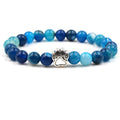 Natural Stone  Beaded Adjustable Gift Bracelet 8mm Volcanic Stone Obsidian Turquoise Dog Paw Men's Anniversary