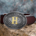 Men's Smooth Western Hip Hop Casual Belt for Buckle American Personality Zinc Alloy Cowboy Plate for Buckle