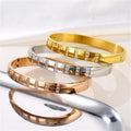 Wholesale Custom Stainless Steel 18K Gold Plated Zircon Bangles Bracelet for Ladies