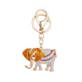 Retro Enamel Thailand Elephant Keychain Rhinestone Elephant Car Keyring Wholesale