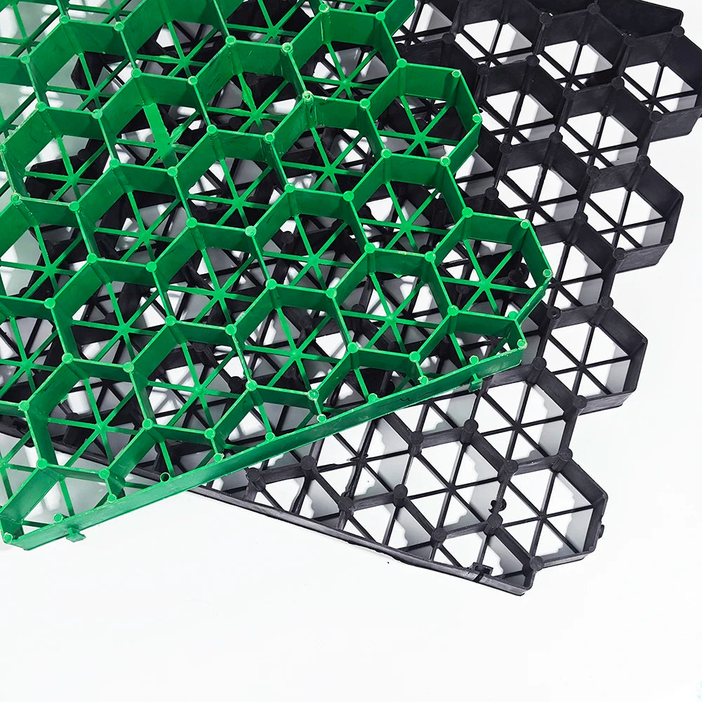 Wholesale Black 48mm Heavy Duty Plastic Grass Paver Grid Fire Lane Grass Planting Grid for Ground Reinforcement