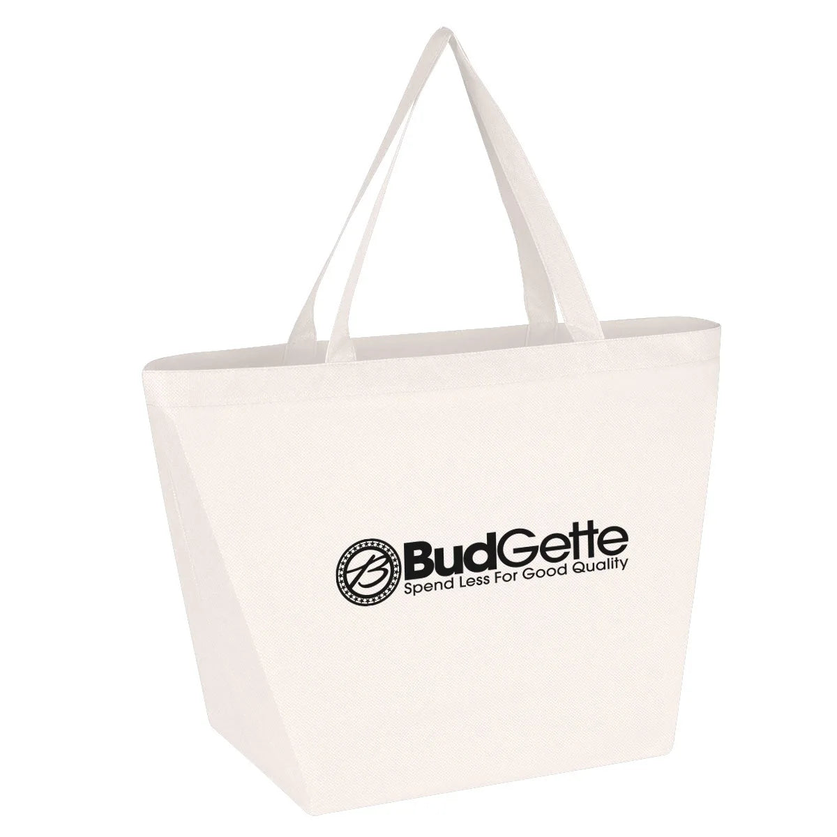 Eco Sando Promotional Non-Woven White Fabric Reusable Shopping Bags Fashionable Letter Pattern Design