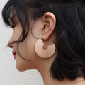 Fashion Week Women Thick Classic Silver 18K Gold Pink Gold Plated Stainless Steel Hoop Earrings