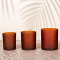 Christmas Vintage Wholesale Empty Frosted Amber Luxury Candle Jar with Lid and Box Packaging