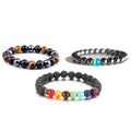 Tiger Eye Obsidian Hematite Silver Beads Chakra Bracelets for Women Reduces Fatigue Magnetic Health Protection Gift Jewelry