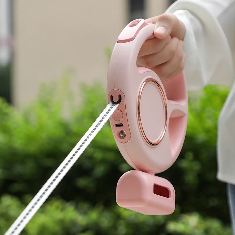 Free Retractable Dog Leash Strong Nylon Tape One-Handed Brake Pause Lock Pet Leashes Dog Leashes