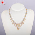 Redleaf New Product Brass Jewellery Sets Cubic Zirconia Necklace and Earring Jewelry Set for Engagement