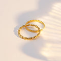 Chris April Fashion Jewelry PVD Gold Plated 316L Stainless Steel Water Proof Olive Knuckle Ring