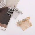 New Hair Accessories Alloy Diamond Snowflake Hair Comb Fashion Golden Silver Color Rhinestone Bridal Braid Jewelry Hair Comb