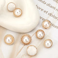 Wholesale New Design  Small Round  Metal Imitation Pearl Shank Buttons for Shirt Clothes