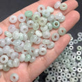 YL Jade Small Circle Loose Beads Large Hole Ice Jade Ring Earrings 8mm DIY Accessories Coil From Myanmar