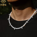 Trendy Panther Inspired Claw Pendant Necklace with 5mm Tennis Chain Brass Cubic Zirconia Iced Out Spike Tennis Chain Necklace