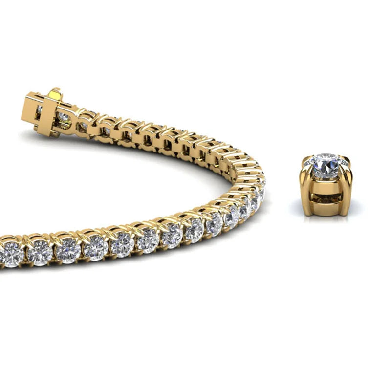 H&F Nouveau Diamond Tennis Bracelet 2MM AU750 585 Igi Certified Diamond Lab Grown Tennis Bracelet for Women