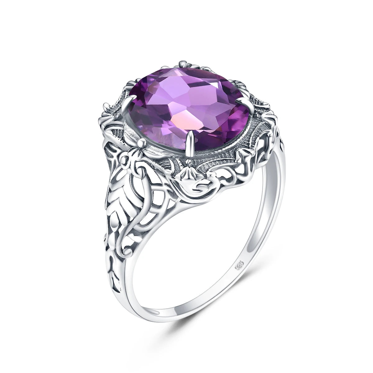 Antique Amethyst Arabic Style Vintage Design Exquisite Filigree Carving Wedding Party Jewelry Wholesale Customization Womens