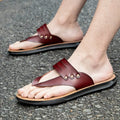 New Design Summer Men's Waterproof Microfiber Leather PU Sole Flip Flop Slipper Leisure Beach Sandals Fashion Trend Outdoor Big