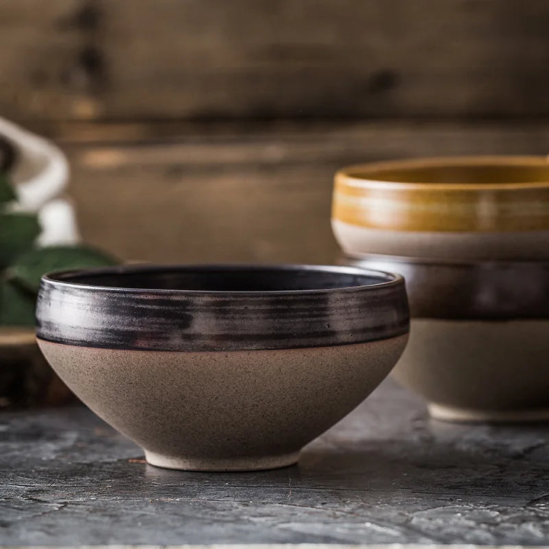 Eco-Friendly Glazed Custom Ceramic Ramen Bowl Set Soup Chopsticks Spoon for Japanese Korean Noodles Serving Essential