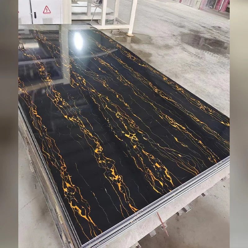 High Glossy PVC Marble Grain Wall Panels UV Marble Sheet for Interior Design for Hotel Interiors