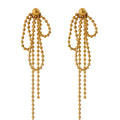 JINYOU 1899 Best Selling Waterproof Gold Plated Earrings Stainless Steel Bead Tassel Earrings Jewelry for Women