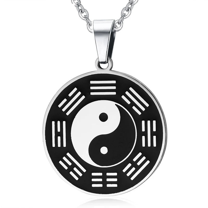 OEM ODM Chinese Traditional Yinyang Mood Pendant Necklace Stainless Steel Necklace for Men