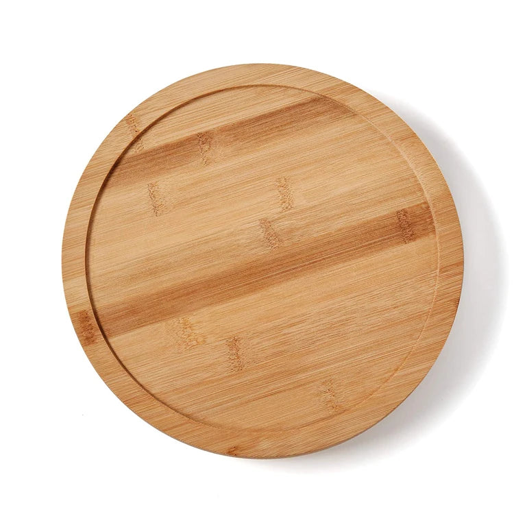 Bamboo Lazy Susan Spice Rack Rotating Seasoning Tray Seasoning Organizer Racks Kitchen Utensils Storage Rack