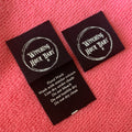Recycled Material Silk Printing Folded Cotton Labelinside Clothing Black Cotton Care Tag
