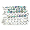 Fashion Bracelet Abalone Shells White Mother of Pearl Natural Sea Shell Geometric Connector Silver Bracelet for Women Jewelry