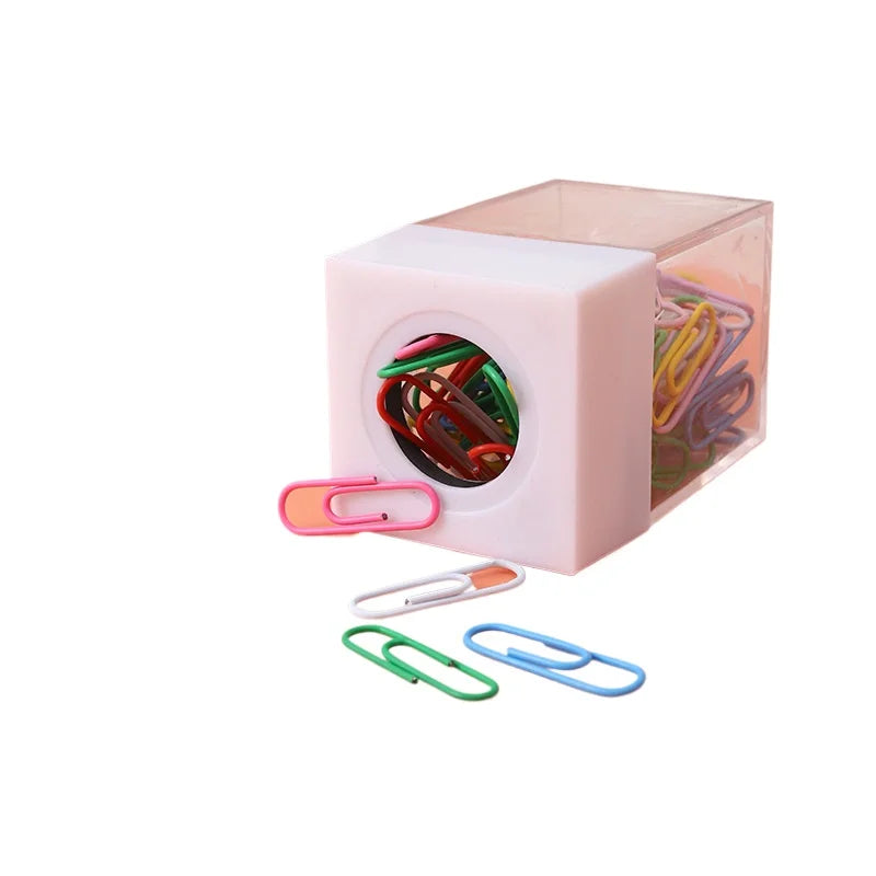 Cute Macaron Colorful 28mm Paper Clips Set Office School Student Magnetic Metal Paper Clips with Packed Stationery Supplies
