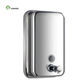 Wall Mounted 1000ml Brushed 304 Stainless Steel Manual Hand Soap Dispenser Modern Style for Bathroom or Hotel Use