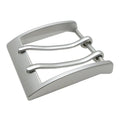 Personalized 40mm Neutral Style Double Prong Buckle Brushed Nickel Texture for Mens Fashion Leather Straps with Custom Logo
