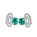925 Sterling Silver Synthetic Green Paraiba Tourmaline Ruby Earrings Ear Studs Wedding Engagement Fine Jewelry Wholesale