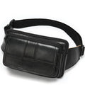 Wholesale Waterproof Stock Hip Belt Man Waist Bag Custom Fanny Sport Genuine Leather Waist Pack Bag