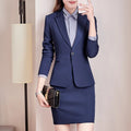 S-4XL Professional Women's Suit Set Vest Three Piece Set OL Long Sleeve Suit Beautician Hotel Front Desk Work Skirt Set