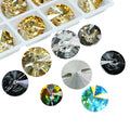 Rivoli Shape Buttons Point Back Crystal Rhinestones Wholesale Loose Crystal Beads for Garment Clothes Accessories Sewing Buttons