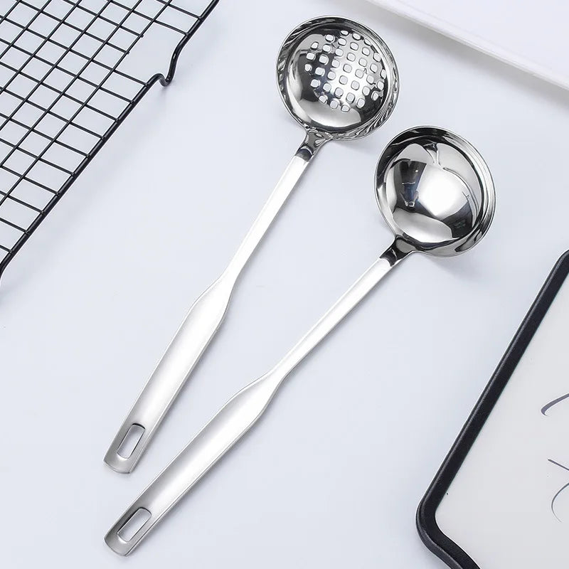 Hot Sale 18/10 Household Cooking Spoon Stainless Steel Hot Pot Colander Slotted Spoon Set