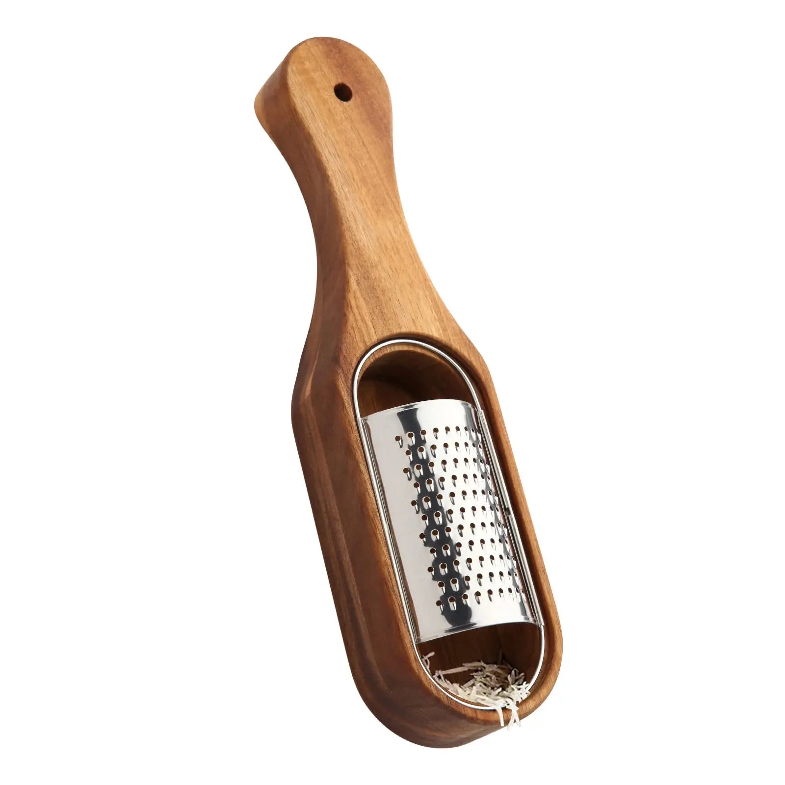 Handheld Cheese Lemon Chocolate Zester Shredder With Container Stainless Steel Cheese Grater With Acacia Wood Handle