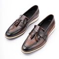 Men's Handmade Custom Luxury Genuine Leather Upper Comfortable All Seasons First Layer Loafer Business Casual One-step Shoes