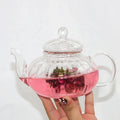Hand-Blown Food Grade High Borosilicate Glass Teapot Infuser Coffee Kettle 600ml Handle Eco-Friendly Customized Cartoon Design