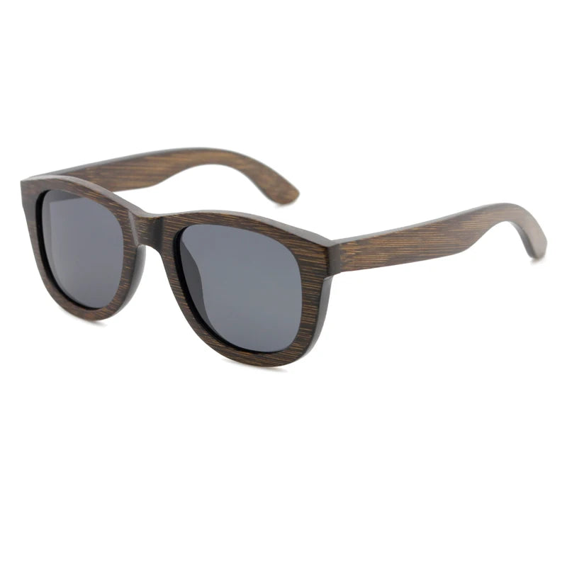 Bamboo Minimalist Daily Wear Style Polarized Sunglasses with Logo for Women & Men
