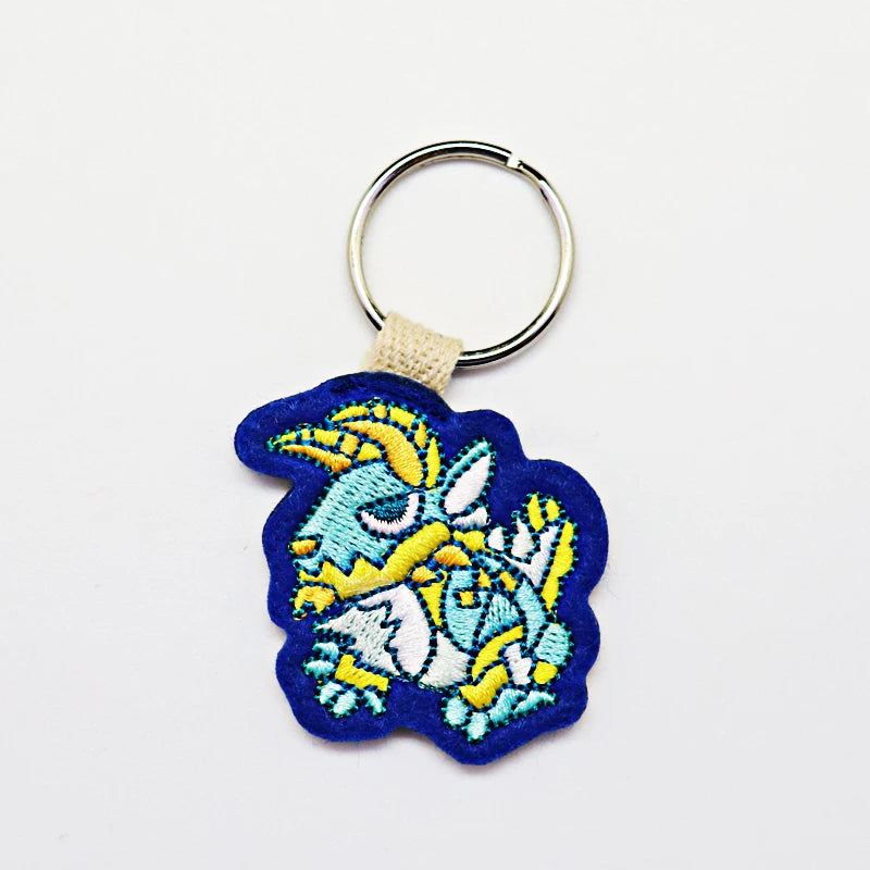 Professional Tags Key Chain Custom Woven Keychain Embroidery Letter Logo Keychains