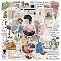 50PCS Famous British Novelist Novel Quote Decals Aesthetic Jane Austen Sticker
