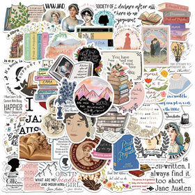 50PCS Famous British Novelist Novel Quote Decals Aesthetic Jane Austen Sticker