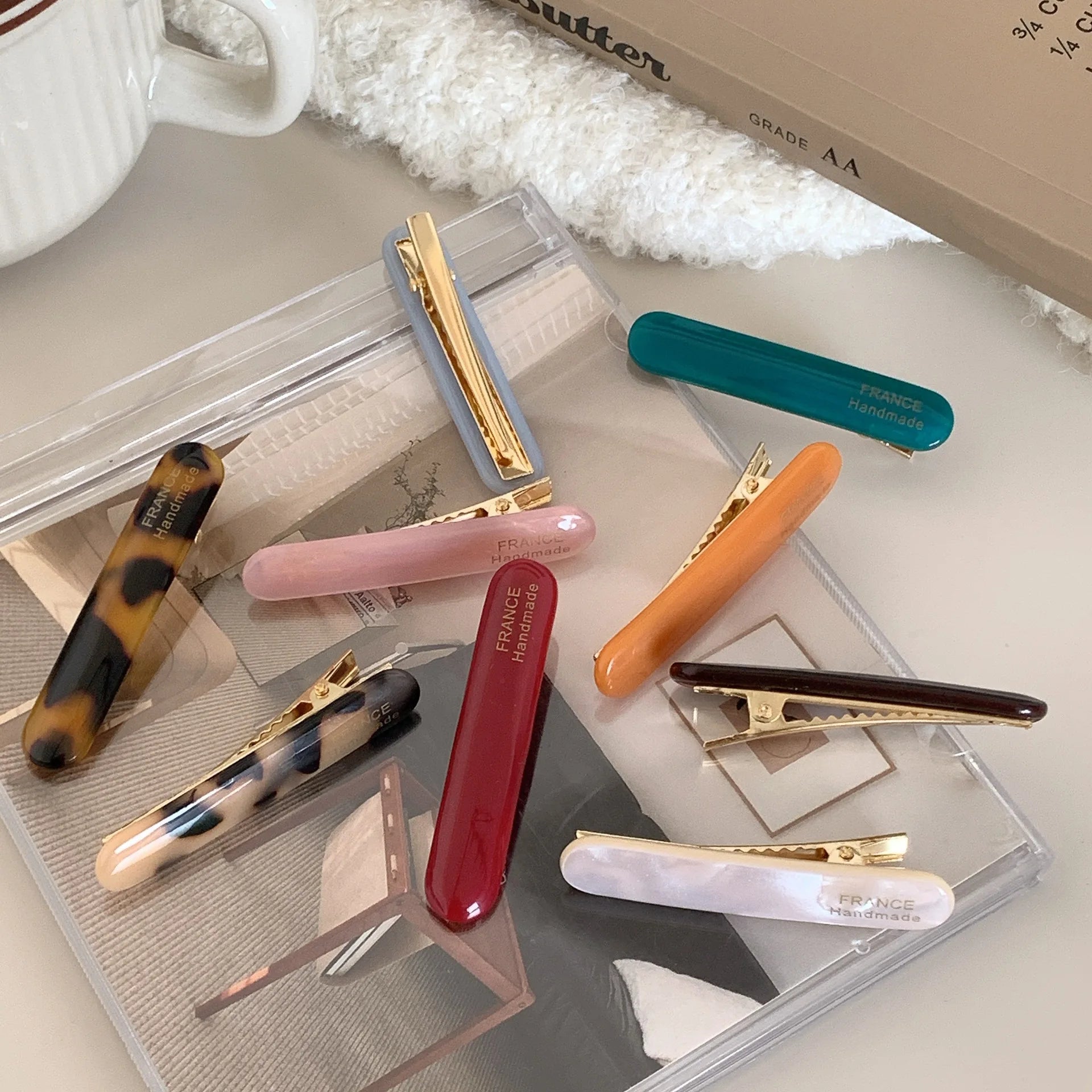 SAIYII  Hot Selling  Custom Logo Cellulose Acetate Hair Clip Hairpin Handmade Fashion Mini Hair Accessories Girls Hairpins