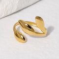 Beimai OEM Simple Adjustable Stainless Steel Leaf Jewelry Rings