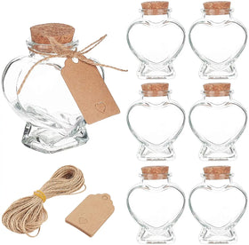 Heart Shaped 150ml Glass Water Bottle with Cork Lid Hot Stamped Snack Candy & Cookie Storage for Travel Souvenir