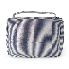 Navy Seersucker Bible Case 25pcs GA Local Fabric Storage Book Bags Church Bible Handbag Journal Covers with Handle DOM106-145