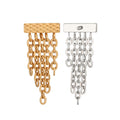 GZN New Arrival High Polished Piercing 5 Drop Texture Cuban Chain Stud Tassel Earring Jewelry