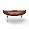 YH 220cm Folding Blackjack Table High Quality MDF Half Round Blackjack Poker Table Folding Legs With Golden Tray