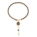 Factory Price Sexy Wrapped Velvet Chain Black Tree-shaped Gold Butterfly Necklace for Women Girls Collarbone Chain Tassel Collar