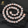 Luxury Jewelry Choker Necklace Bling Baguette CZ 10mm Clustered Tennis Chain